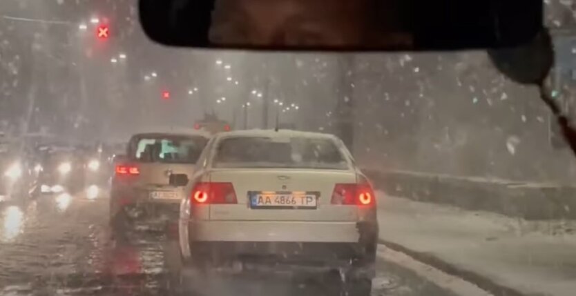 погода в Украине, МВД, снег, мокрый снег, гололедица