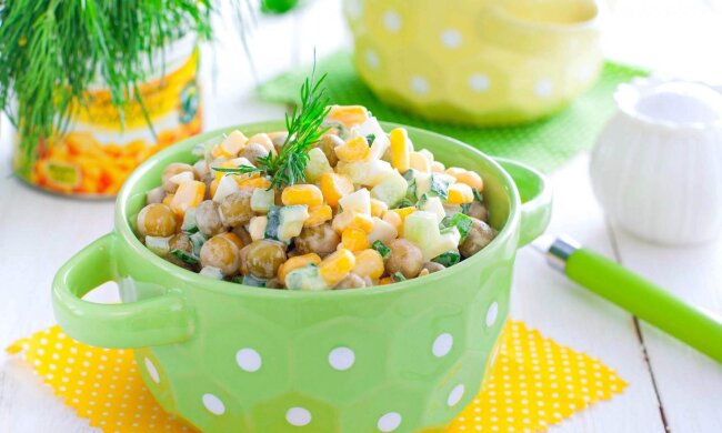 Кукуруза и горошек