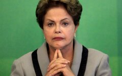 Brazilian President Dilma Rousseff speaks after protests