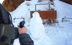 Стрельба, женщина, пневмат