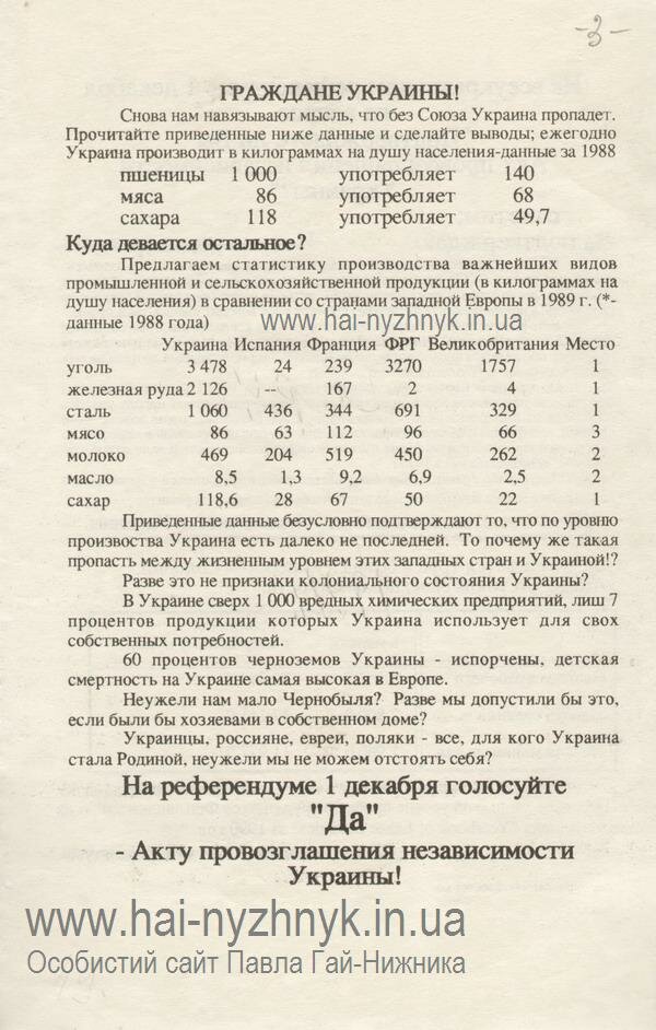 Листовка на референдум 1 декабря в Украине