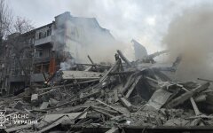 Разрушения в Харькове после ракетно удара