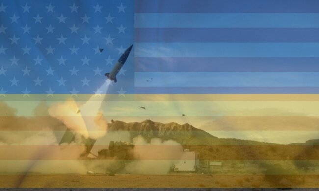 ATACMS, прапори України та США