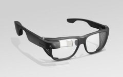 Product photography of the Google Glass wearable.