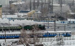 железная дорога зима