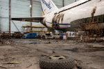 Разрушенный Ан-225 "Мрия" на аэродроме Гостомеля 3 апреля 2022 года
