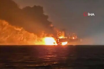 Пожар на российском танкере