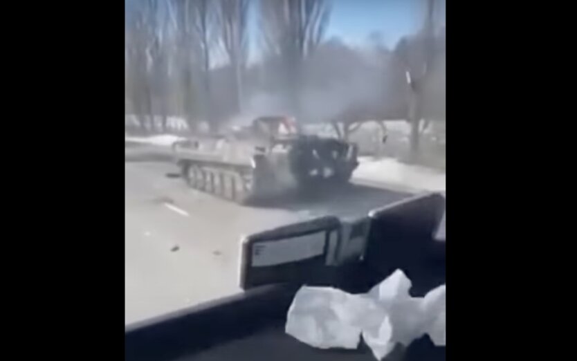 Уничтоженная колонна российских танков, всу, вторжение россии
