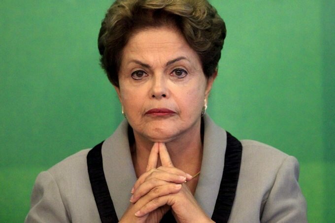 Brazilian President Dilma Rousseff speaks after protests