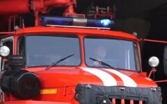 Пожар в Киеве, Пожар на Троещине, Сгорел строительный вагончик в Киеве