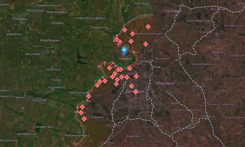 Авдеевка, карта DeepState на 25 октября
