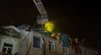 Пожар после ракетного обстрела в Одессе
