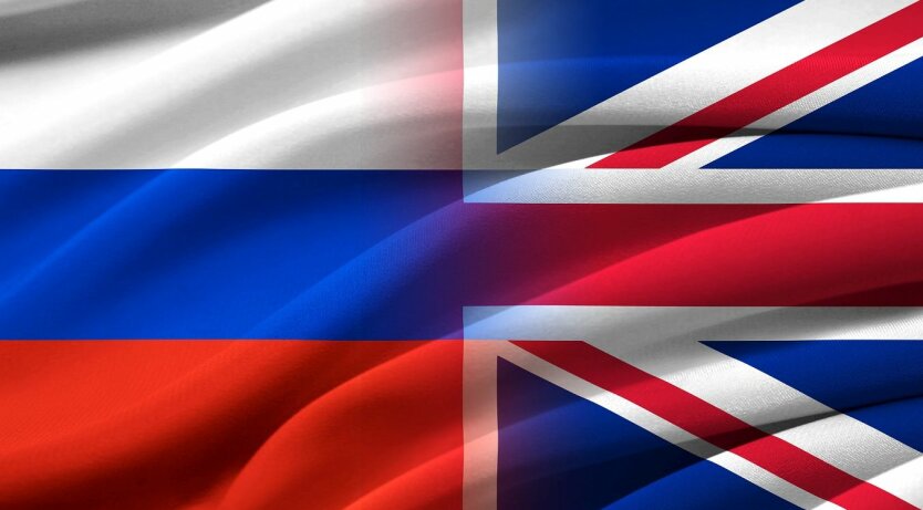 Great Britan and Russia. Relations between two countries. Conceptual image.