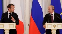 Президент Франции Эммануэль Макрон и президент РФ Владимир Путин