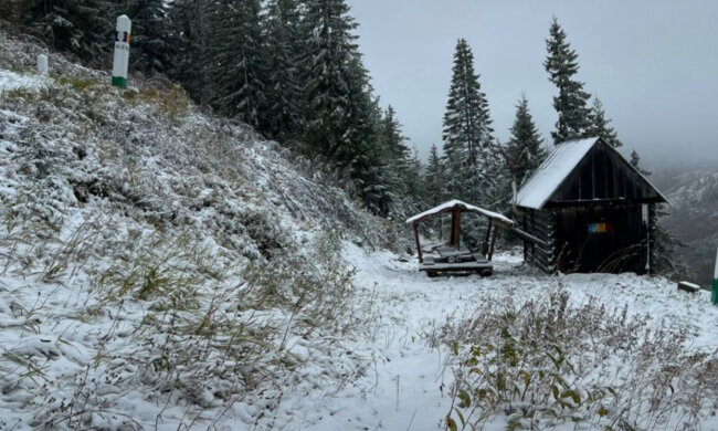 Перший сніг у Карпатах