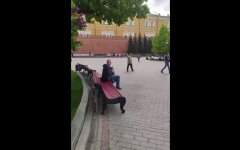 Исполнение "Ой у лузі червона калина" под стенами Кремля
