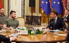 Владимир Зеленский и Эммануэль Макрон в Киеве