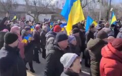 Протест в Новой Каховке 6 марта, оккупация, вторжение россии в Украину