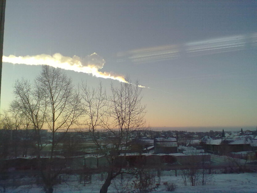 Фото метеорита в Челябинске