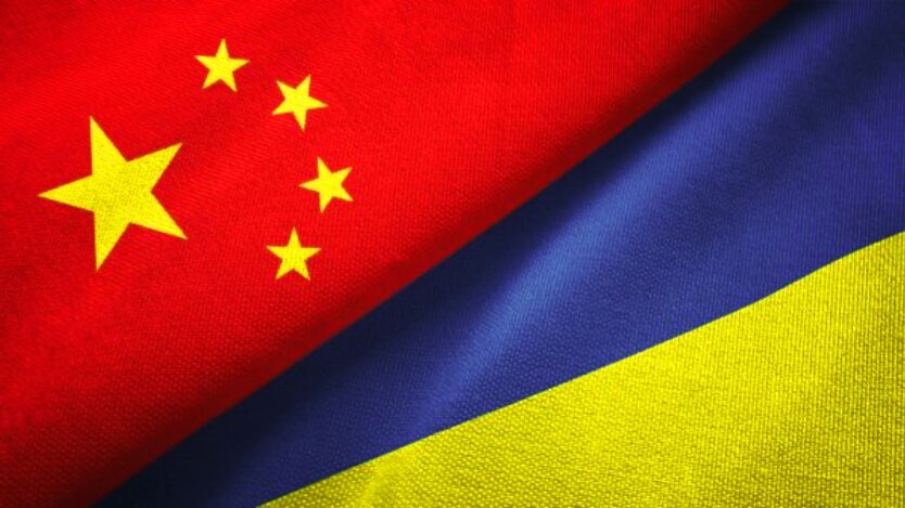 Украина и Китай, флаги