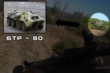 Уничтожение российского БТР-80 силами ССО