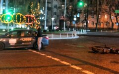 ДТП в Киеве, водитель такси uber сбил курьера Glovo