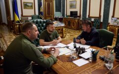 Владимир Зеленский, Андрей Ермак и Шон Пенн в Киеве