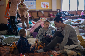Украинские беженцы во Львове