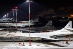 Бомбардировщики РФ Ту-160 на аэродроме Оленья