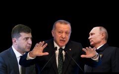 Президенты Владимир Зеленский, Реджеп Эрдоган и Владимир Путин, встреча Зеленского и Путина