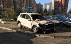 внедорожник, сожгли машину