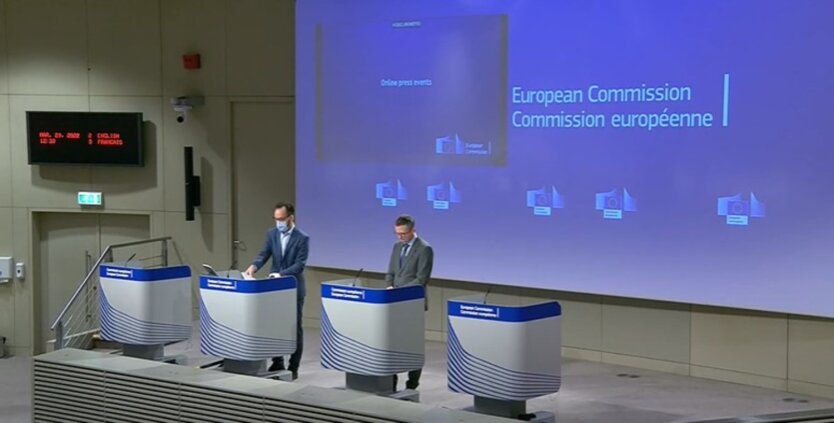 Представитель ЕК Эрик Мамер и представитель министра климата ЕС Тим Макфи, оплата за газ в рублях