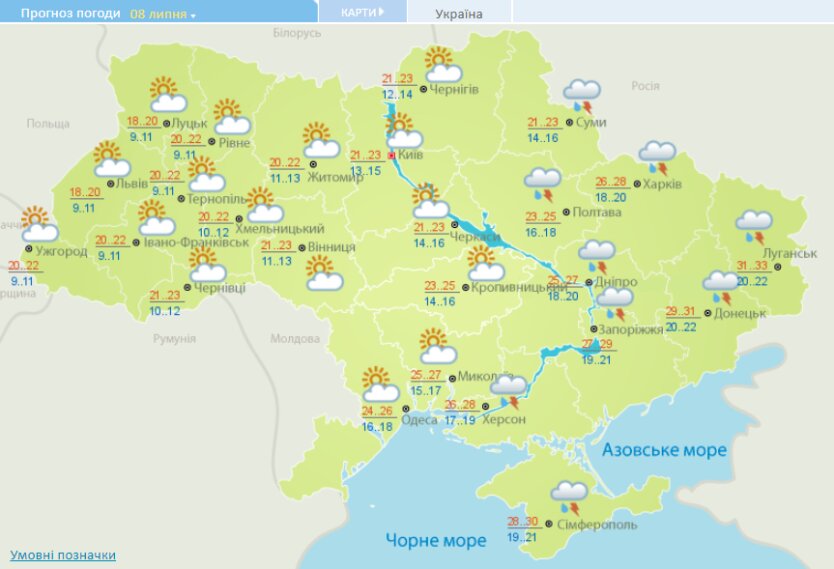 Погода в украине, погода в киеве