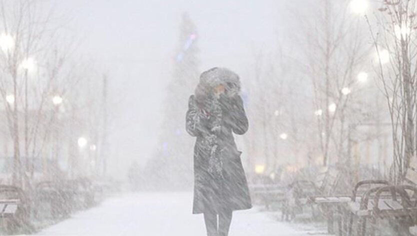 Снег с дождем в Украине