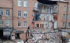 Обвал здания в Харькове, видео