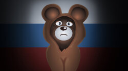 Россия. Грустный мишка