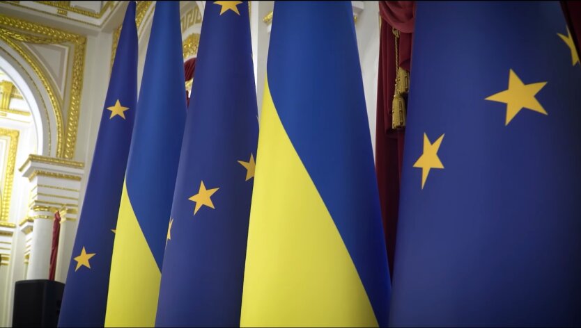 Флаги Украины и ЕС, Киев