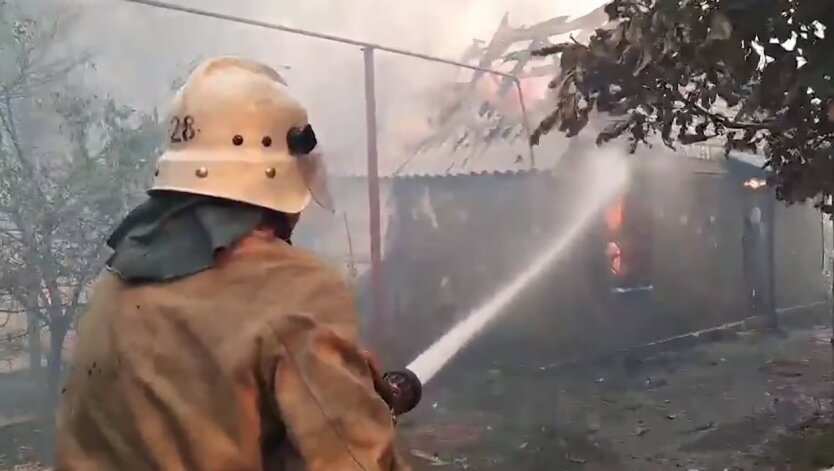 ГСЧС Украины,Пожары в Луганской области,Борьба с огнем,Пожар в Украине