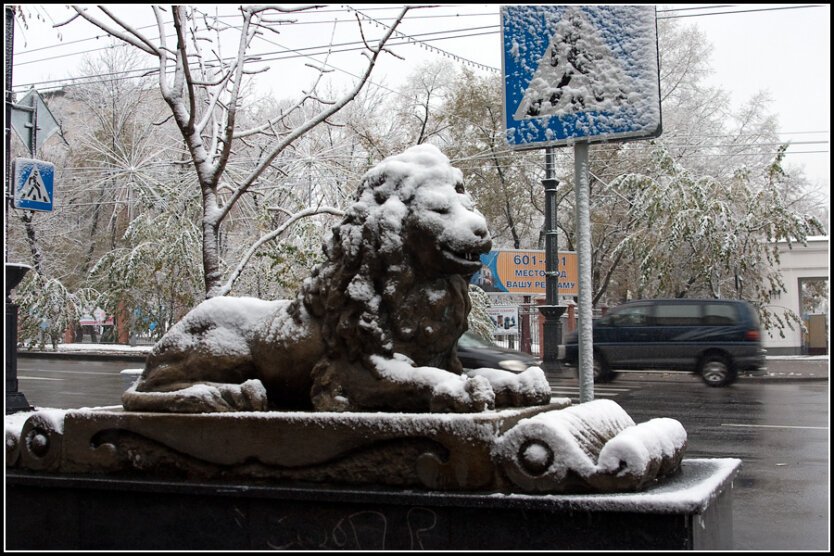 Первый снег в Хабаровске