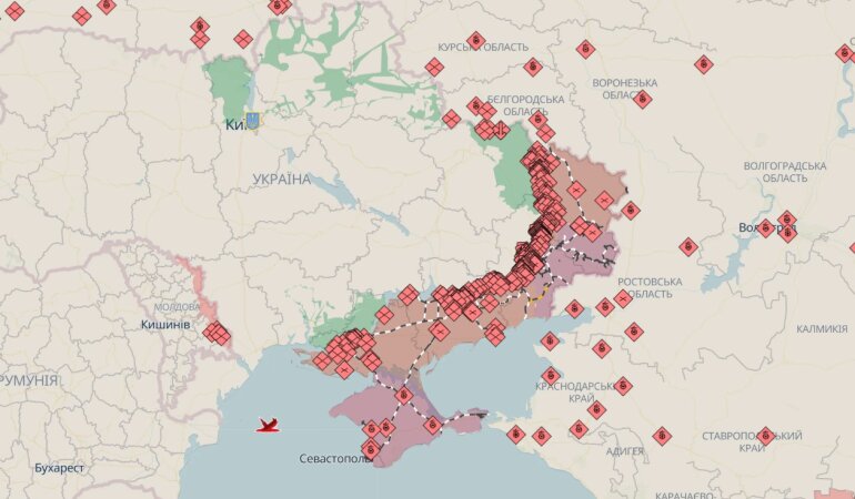 Карта DeepState на 9 июля