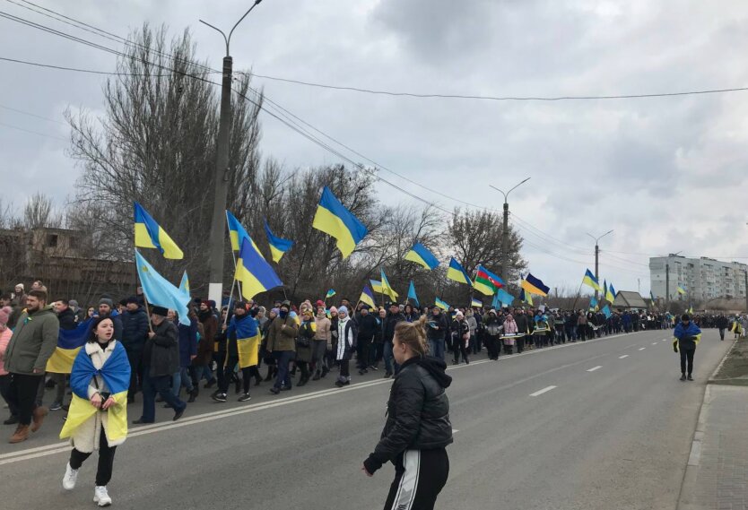 Мелитополь, митинг против россии