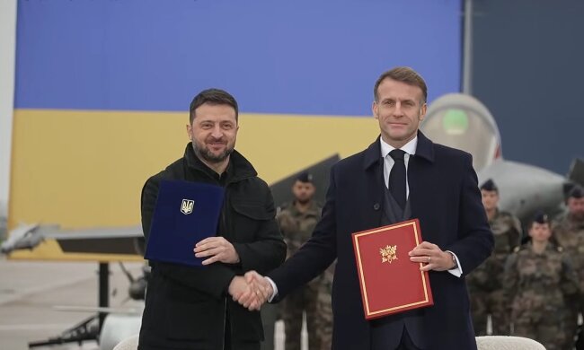 Владимир Зеленский и Эммануэль Макрон