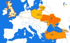 Карта альянса Британии, Украины и Польши и другие союзы, графика