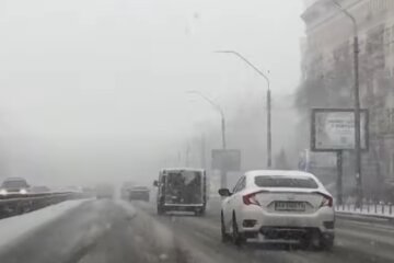 Киев, пробки, снегопад