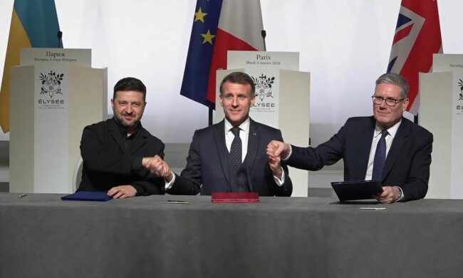 Владимир Зеленский, Кир Стармер, Эмманюель Макрон
