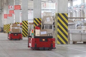 Роботизированные тележки, Новая почта, перевозка грузов
