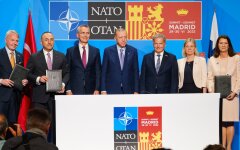 Лидеры Турции, Швеции и Финляндии на саммите НАТО в Мадриде