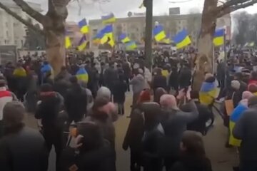 Протесты в Бердянске, вторжение россии в Украину, мариуполь