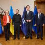 Володимир Зеленський з європейськими лідерами та генсеком НАТО Марком Рютте