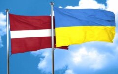 Флаги Латвии и Украины, коллаж